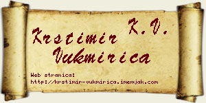 Krstimir Vukmirica vizit kartica